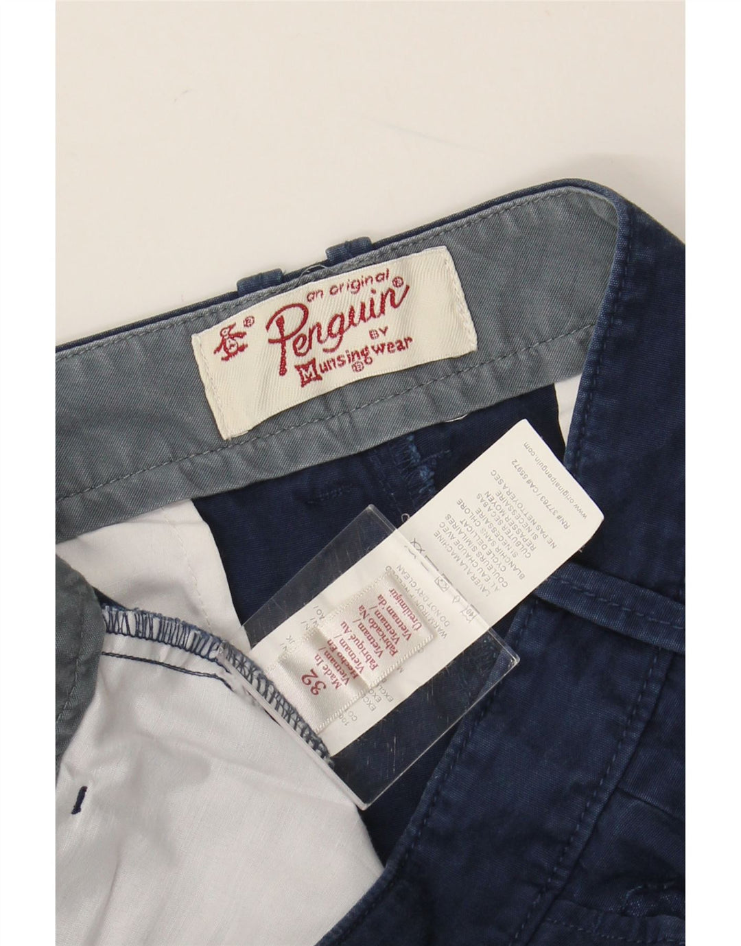 PENGUIN Short Chino Homme W32 Bleu Marine Moyen Coton