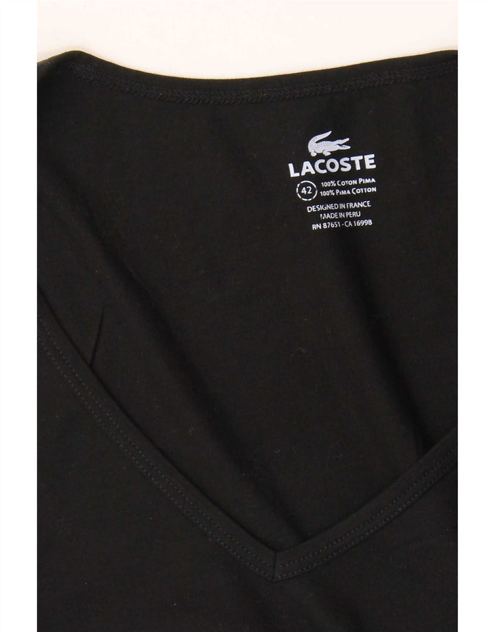 Lacoste T-Shirt Femme Top Taille 42 Grand Coton Noir
