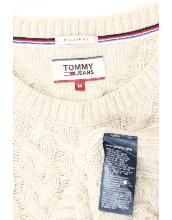 Tommy Hilfiger Pull à col rond coupe classique pour homme Blanc moyen