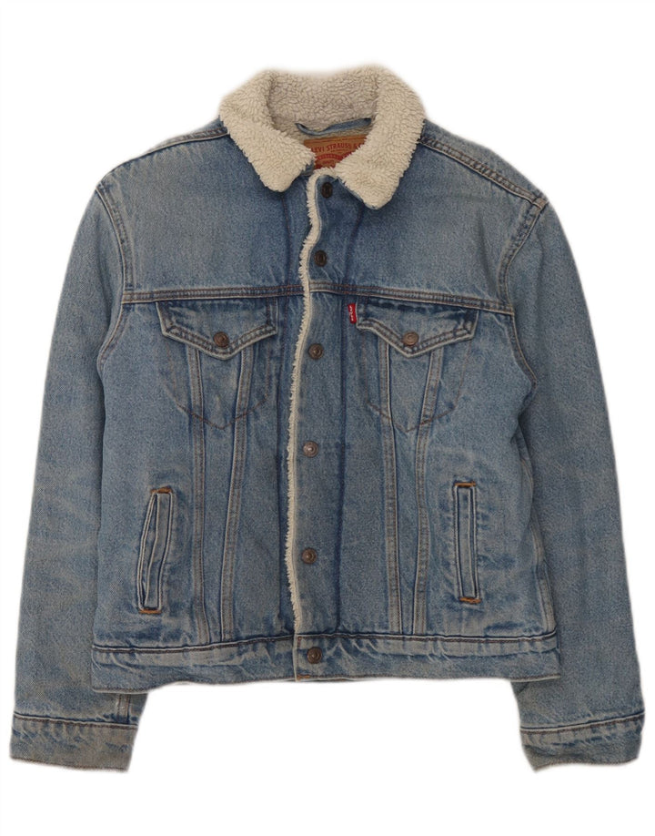 Levi's Veste Sherpa Denim Homme UK 34 XS Bleu Coton
