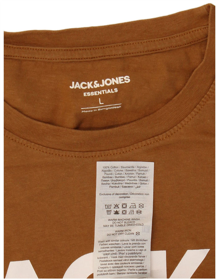 JACK & JONES T-Shirt Graphique Femme Large Marron Coton