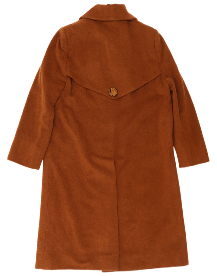 vintage Womens Overcoat UK 14 Grande laine brune