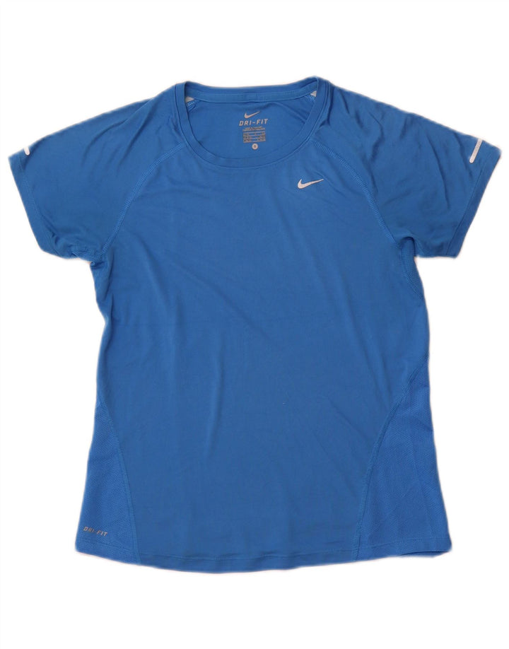 NIKE T-shirt Dri Fit pour femme UK 8/10 Petit Bleu Polyester Sports