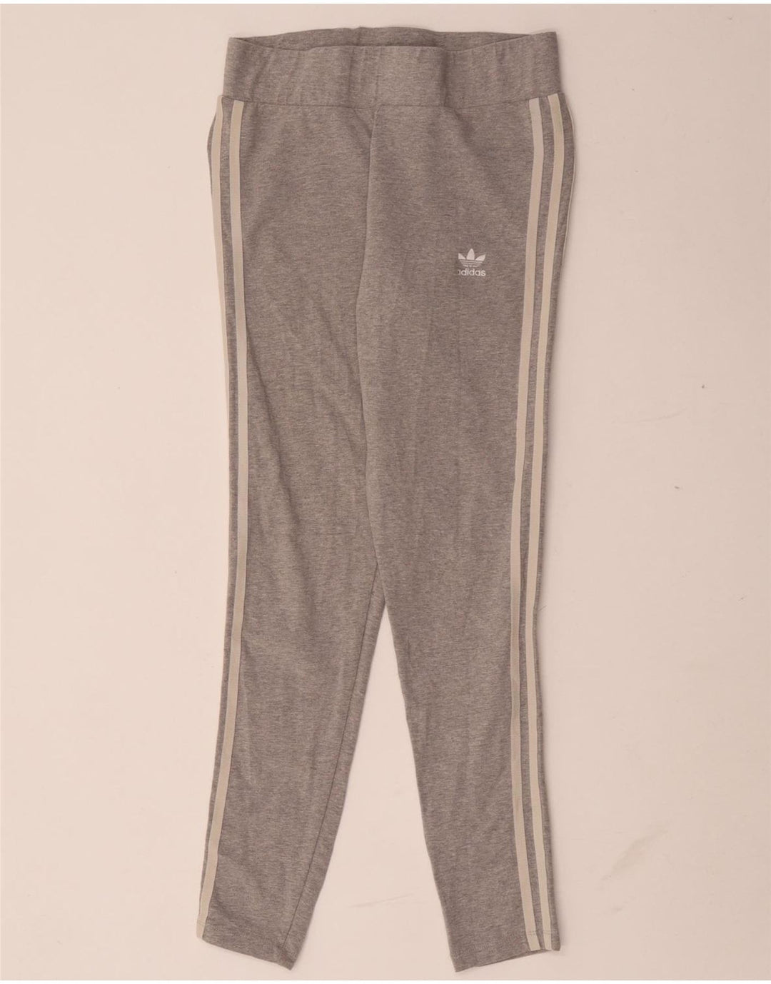 Adidas Leggings Femme UK 12 Coton Chiné Gris Moyen