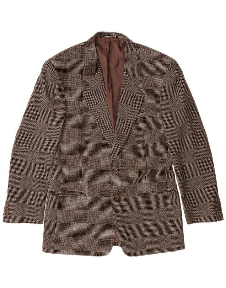 GIORGIO ARMANI Veste Blazer 2 Boutons Homme IT 48 Marron Moyen à Carreaux