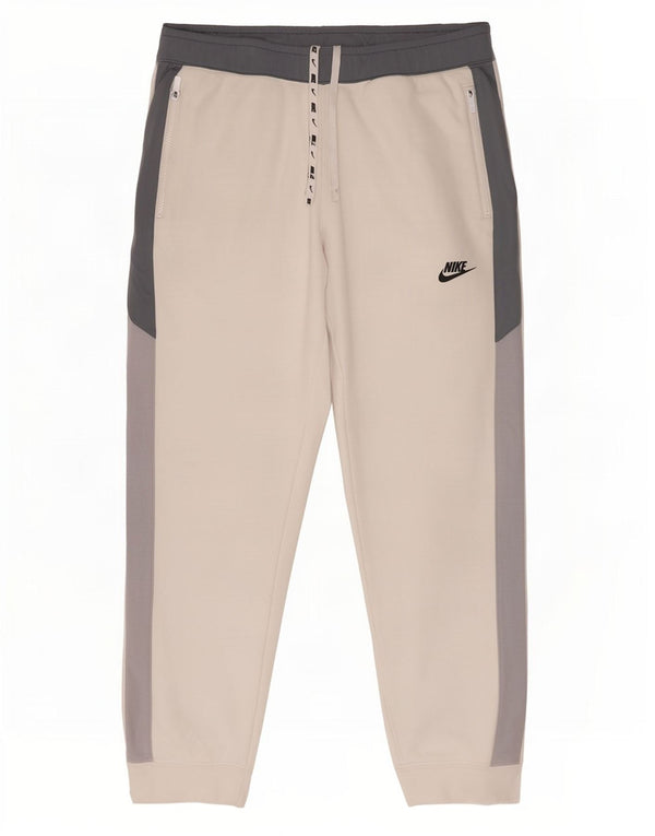 Nike Pantalon de survêtement pour homme en coton color block Large Blanc