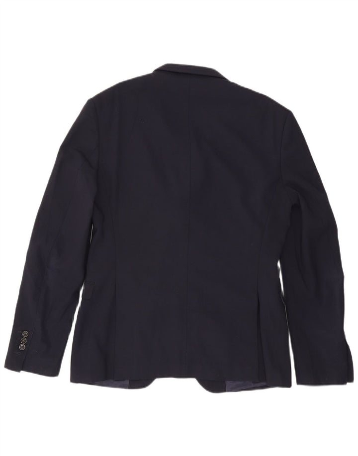 Zara Veste blazer à 2 boutons pour homme EU 50 Bleu marine moyen Polyester