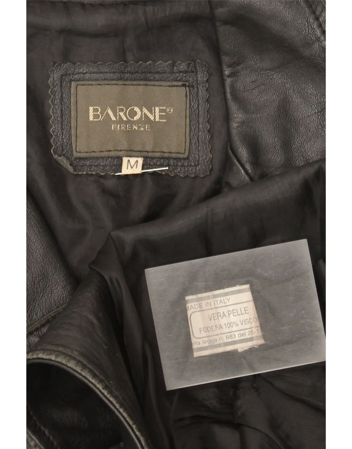 Barone Manteau en cuir pour femme UK 12 Cuir noir moyen
