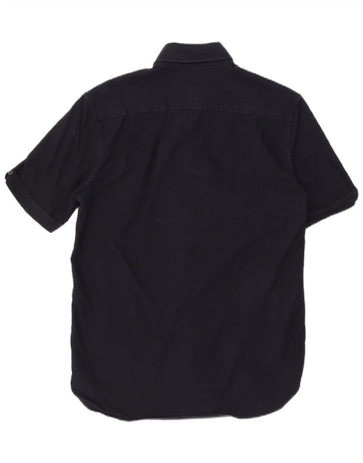 FRED PERRY Chemise à Manches Courtes Homme Small Bleu Marine Coton