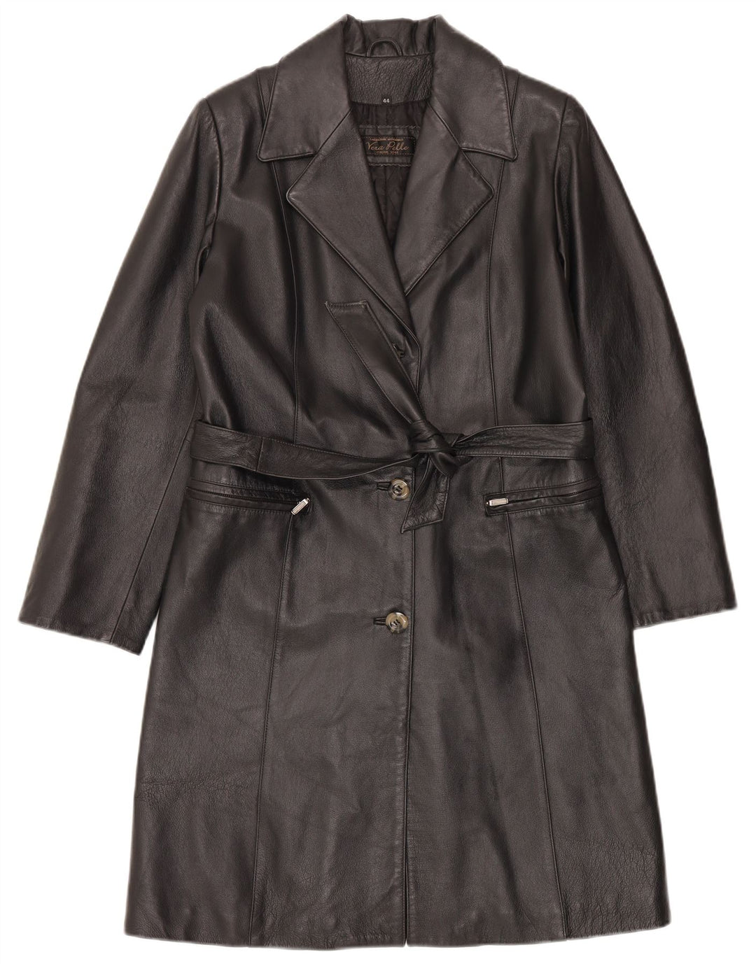 LAVORAZIONE ARTIGIANALE Manteau en Cuir Femme IT 44 Cuir Noir Moyen