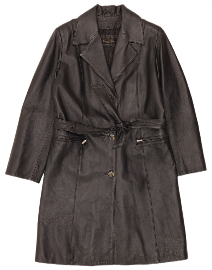 LAVORAZIONE ARTIGIANALE Manteau en Cuir Femme IT 44 Cuir Noir Moyen