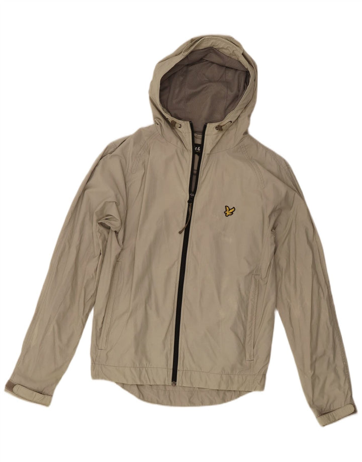 Lyle & Scott Veste de pluie à capuche pour homme UK 36 Small Beige Nylon