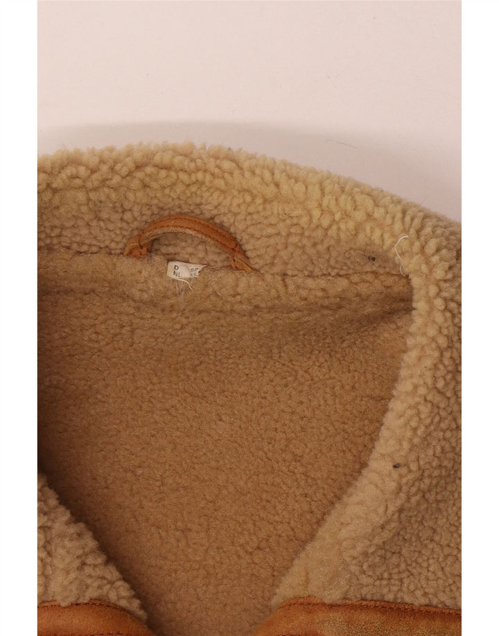 David Moore Veste en peau de mouton pour homme EU 50 Grande peau de mouton marron