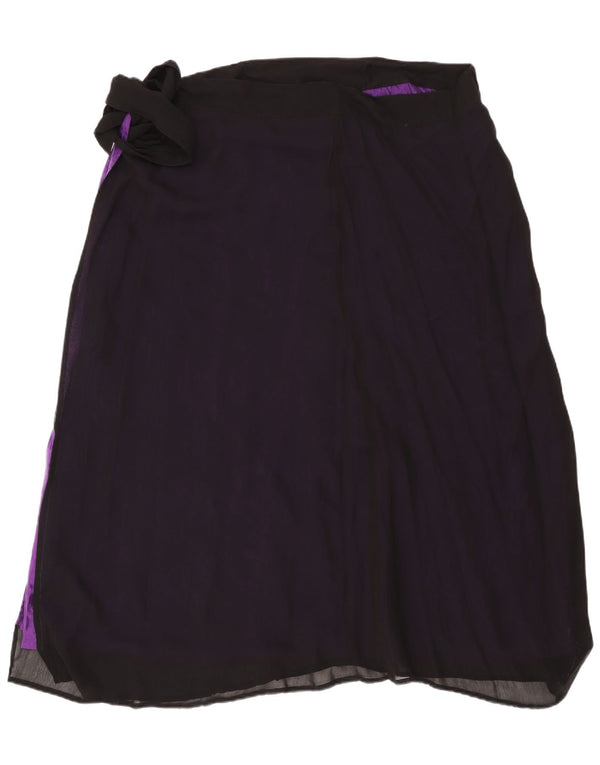 jupe portefeuille femme vintage Taille unique W48 Viscose noire