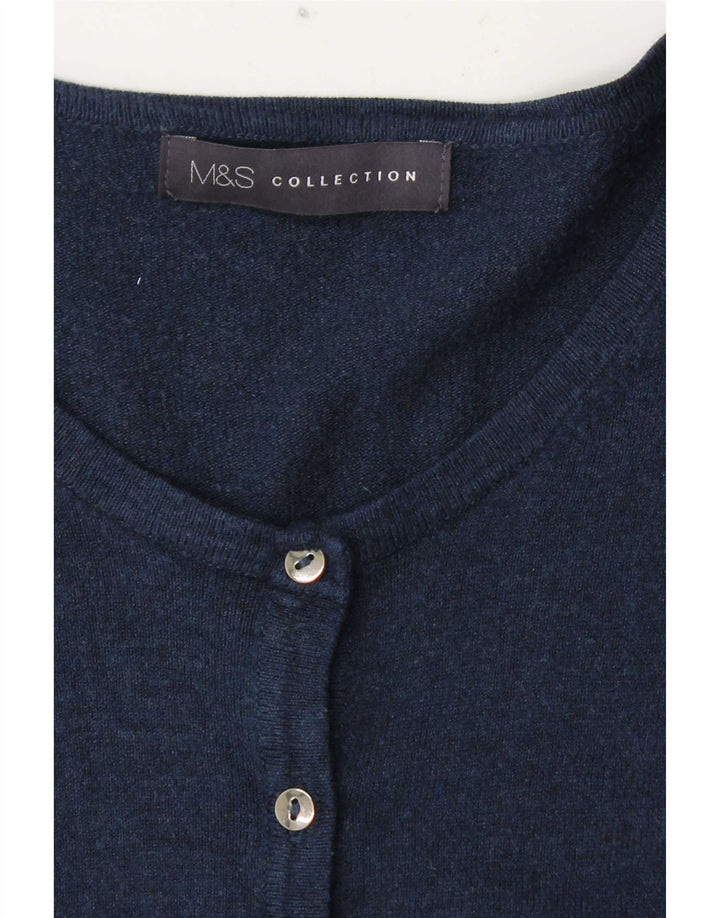 Marks & Spencer Pull cardigan pour femme UK 14 Large Bleu marine