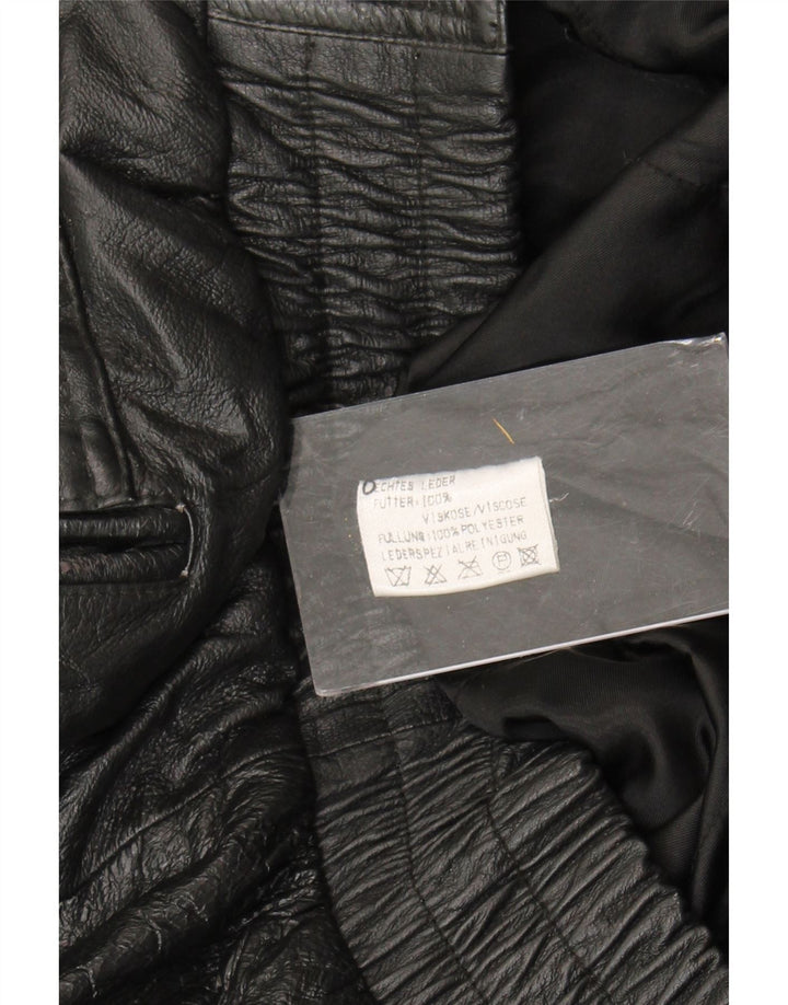 Veste en cuir homme vintage UK 44 2XL Cuir noir
