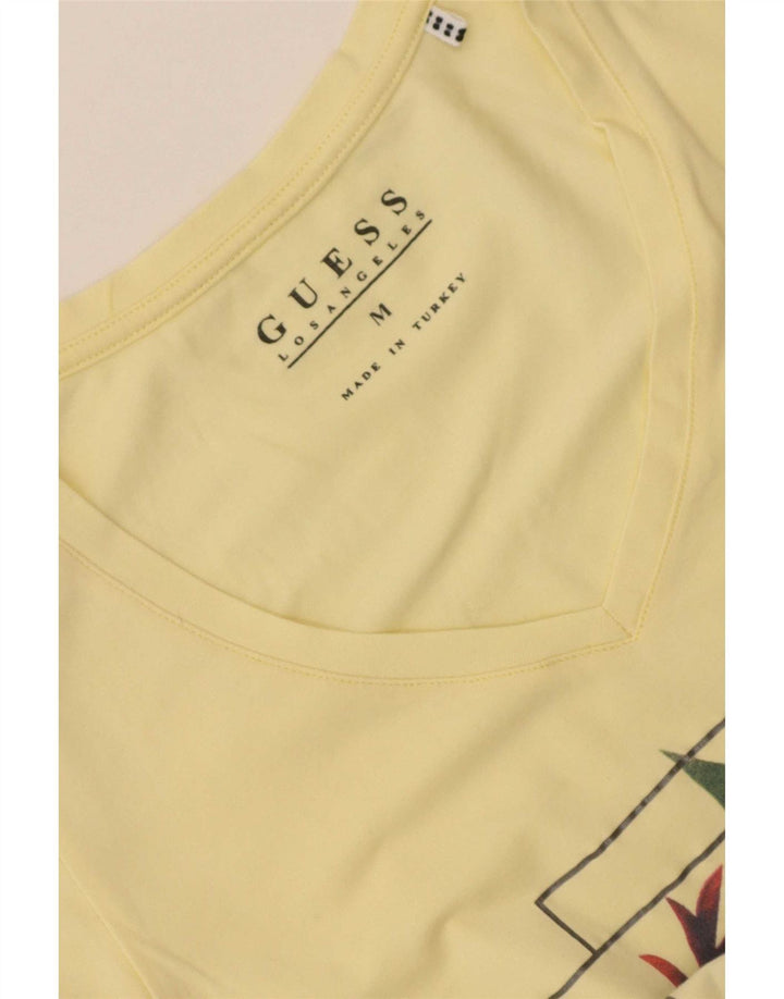 Guess T-shirt graphique pour femme UK 12 Jaune moyen
