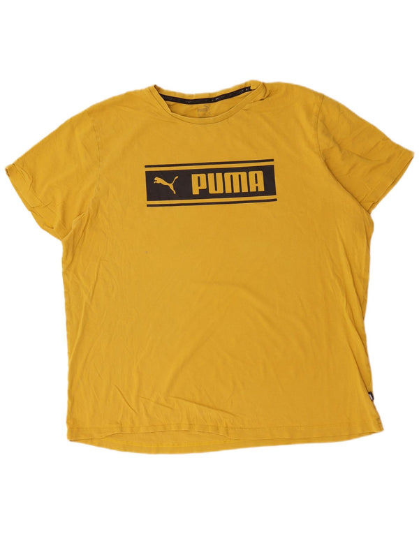 Puma T-shirt graphique pour homme 2XL Jaune Coton