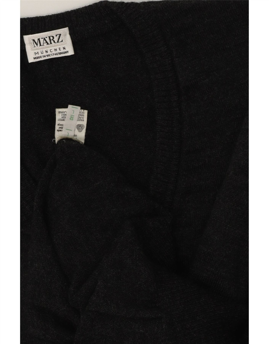MARZ Pull Munchen col V pour homme IT 52 en laine vierge gris moyen