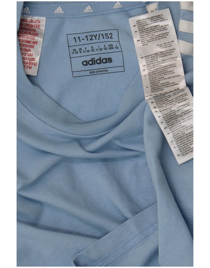 ADIDAS T-Shirt Garçon 11-12 ans Bleu Coton