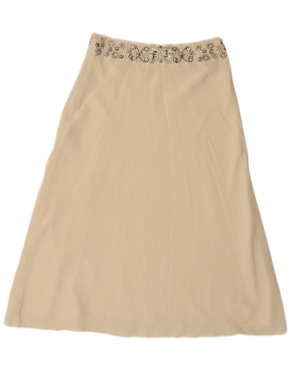 Coast Jupe trapèze pour femme UK 10 Small W28 Soie beige