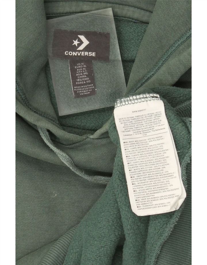 Converse Pull à capuche XL en coton vert pour homme