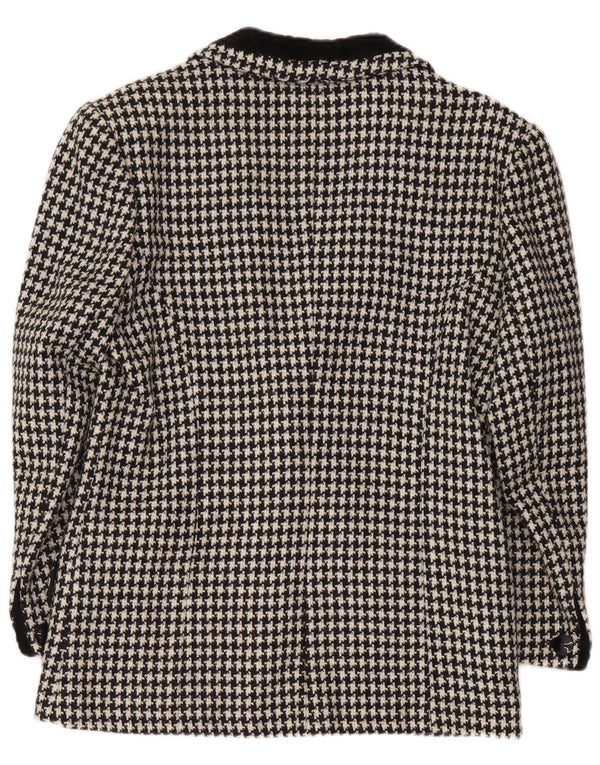 Egoiste Veste Blazer Femme UK 14 Moyen Noir Pied-de-Poule Classique
