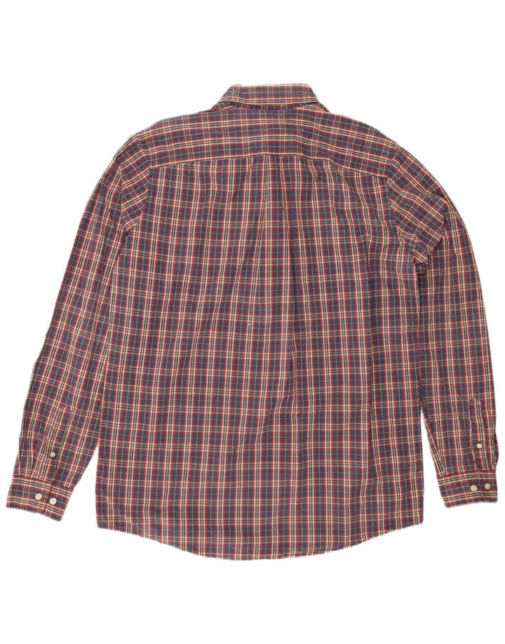 EDDIE BAUER Chemise Homme Grand Carreau Bleu Marine Coton
