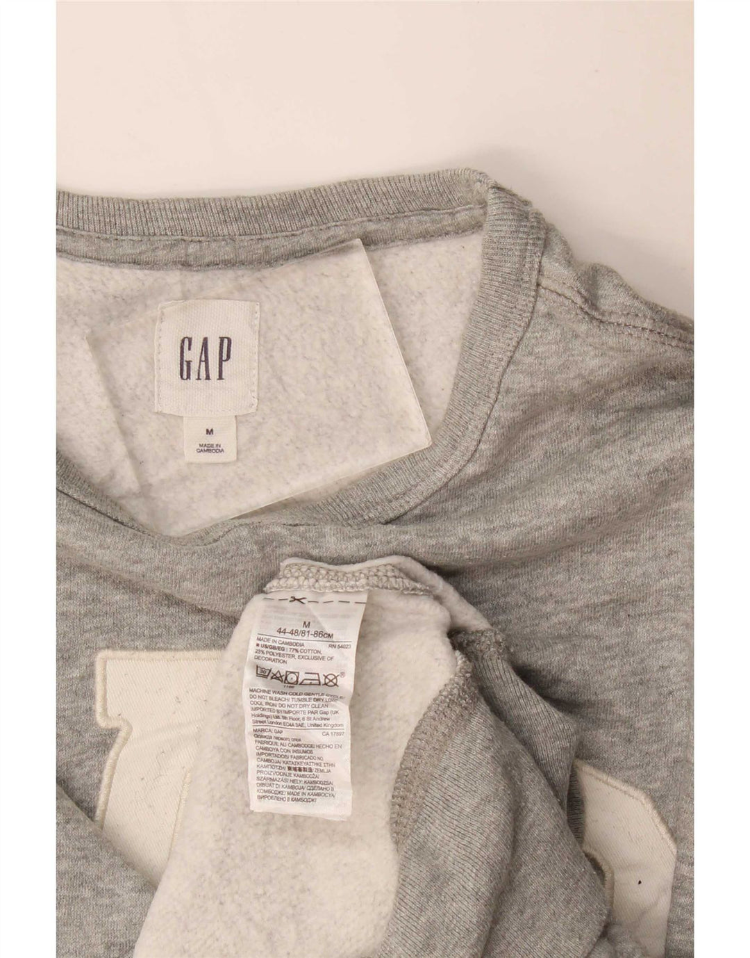 Gap Sweat-shirt graphique pour femme UK 14 Gris moyen