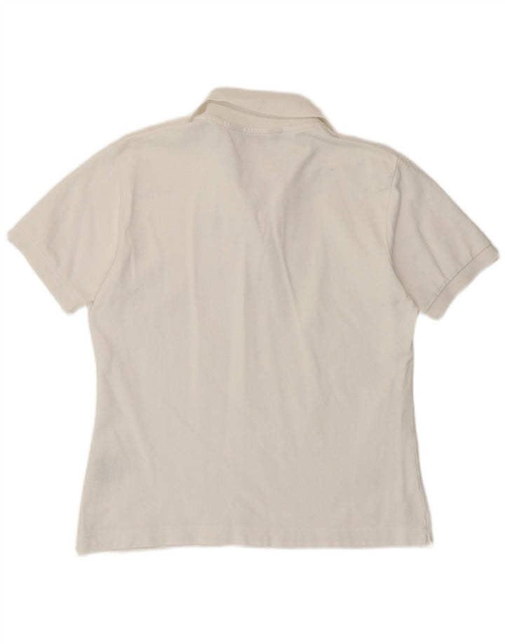 KAPPA Polo Femme UK 14 Large Blanc Coton
