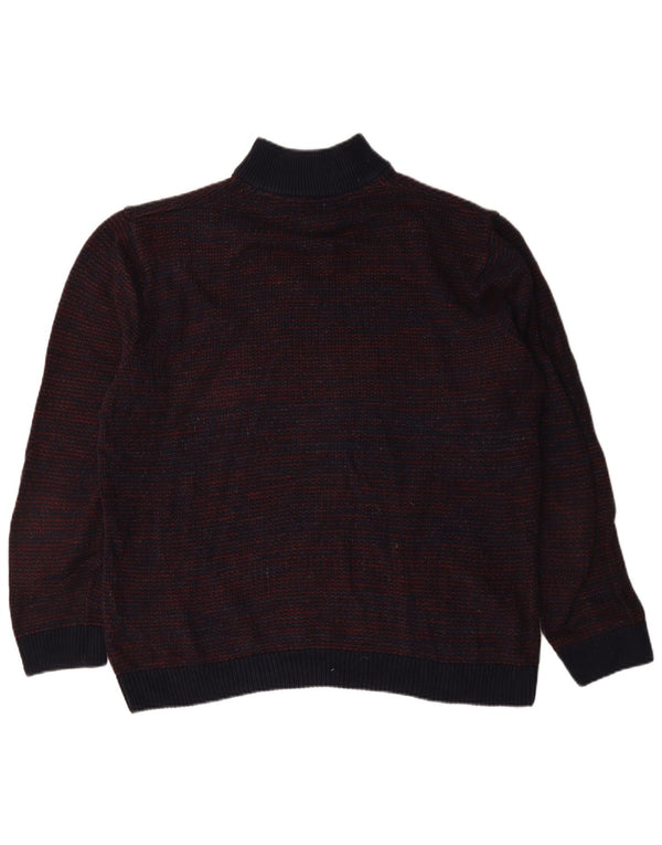 Marks & Spencer Pull col zippé pour homme XL en coton moucheté bleu marine