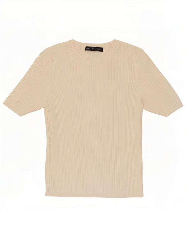 Marks & Spencer T-Shirt Femme UK 12 Medium Off White Viscose