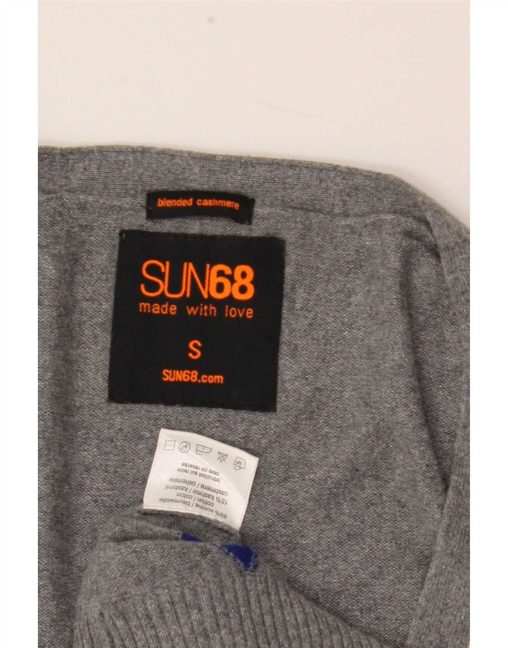 Sun68 Pull Cardigan Homme Petit Gris Argyle/Diamant Coton
