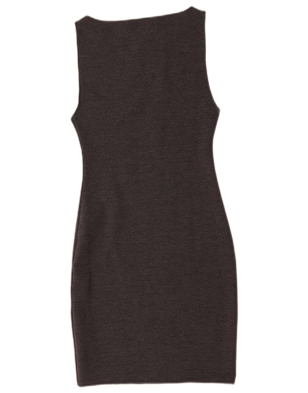 Zara Robe moulante sans manches pour femme UK 8 Small Gris