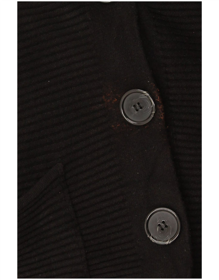 Zara Womens Crop Oversize Cardigan Pull UK 10 Petit Noir Classique