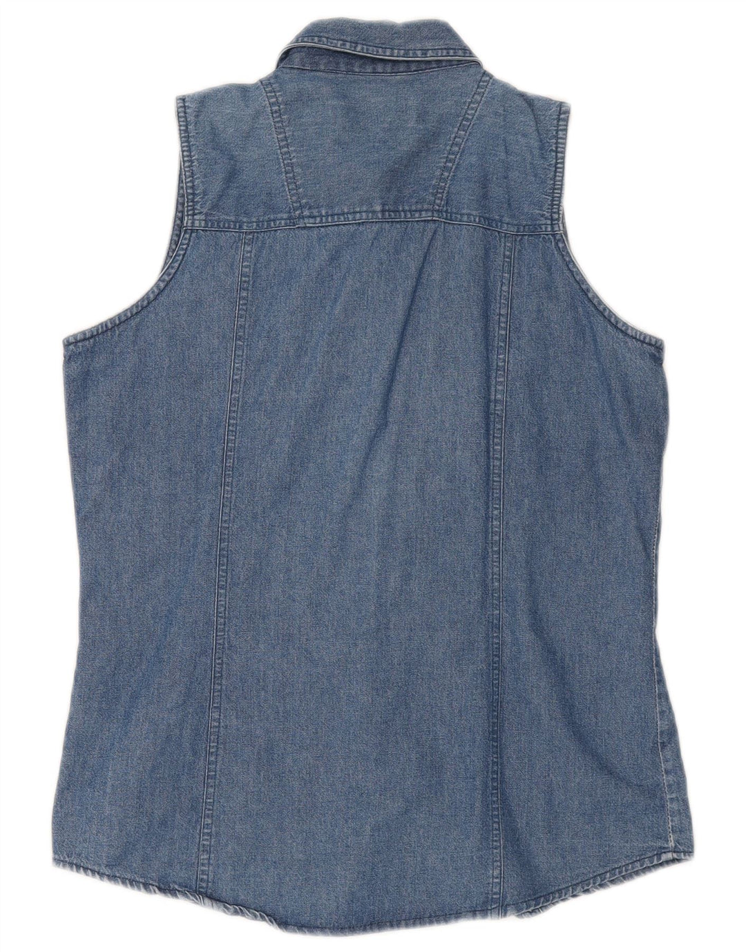 Brandon & C Chemise en jean sans manches pour femme UK 14 Bleu moyen
