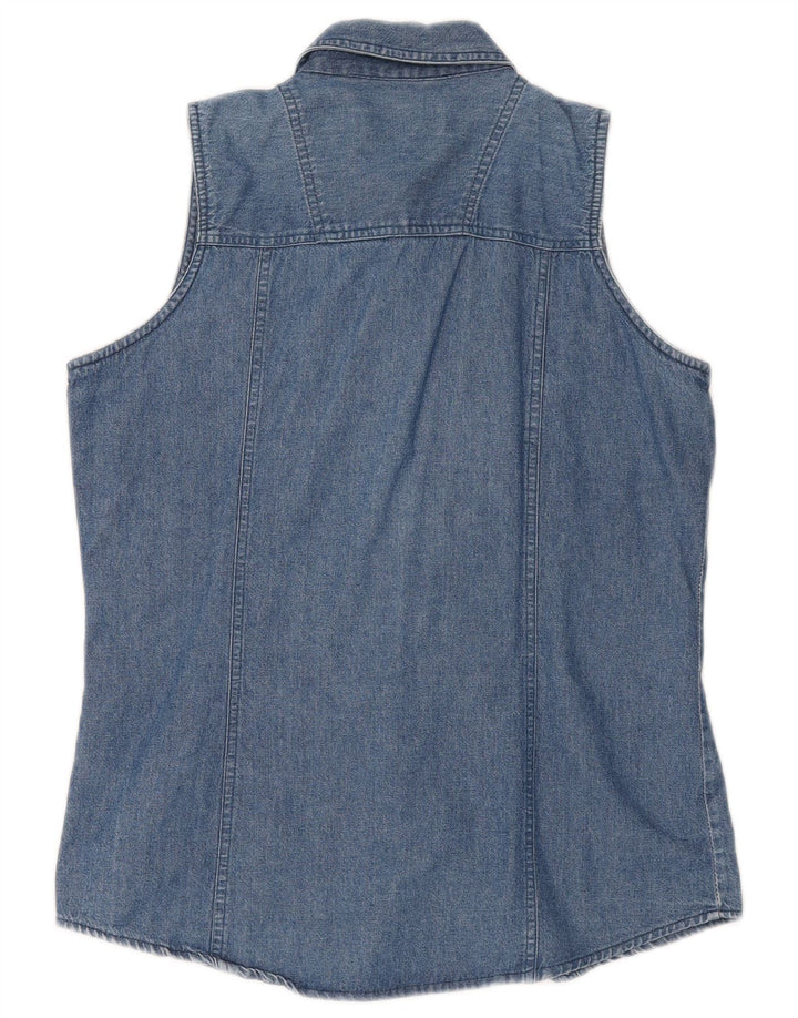 Brandon & C Chemise en jean sans manches pour femme UK 14 Bleu moyen