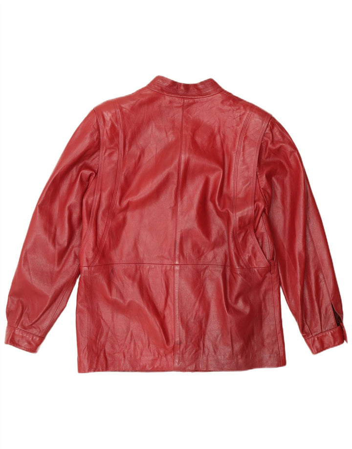 ROBRIK Womens Leather Jacket IT 44 Medium Burgundy Leather