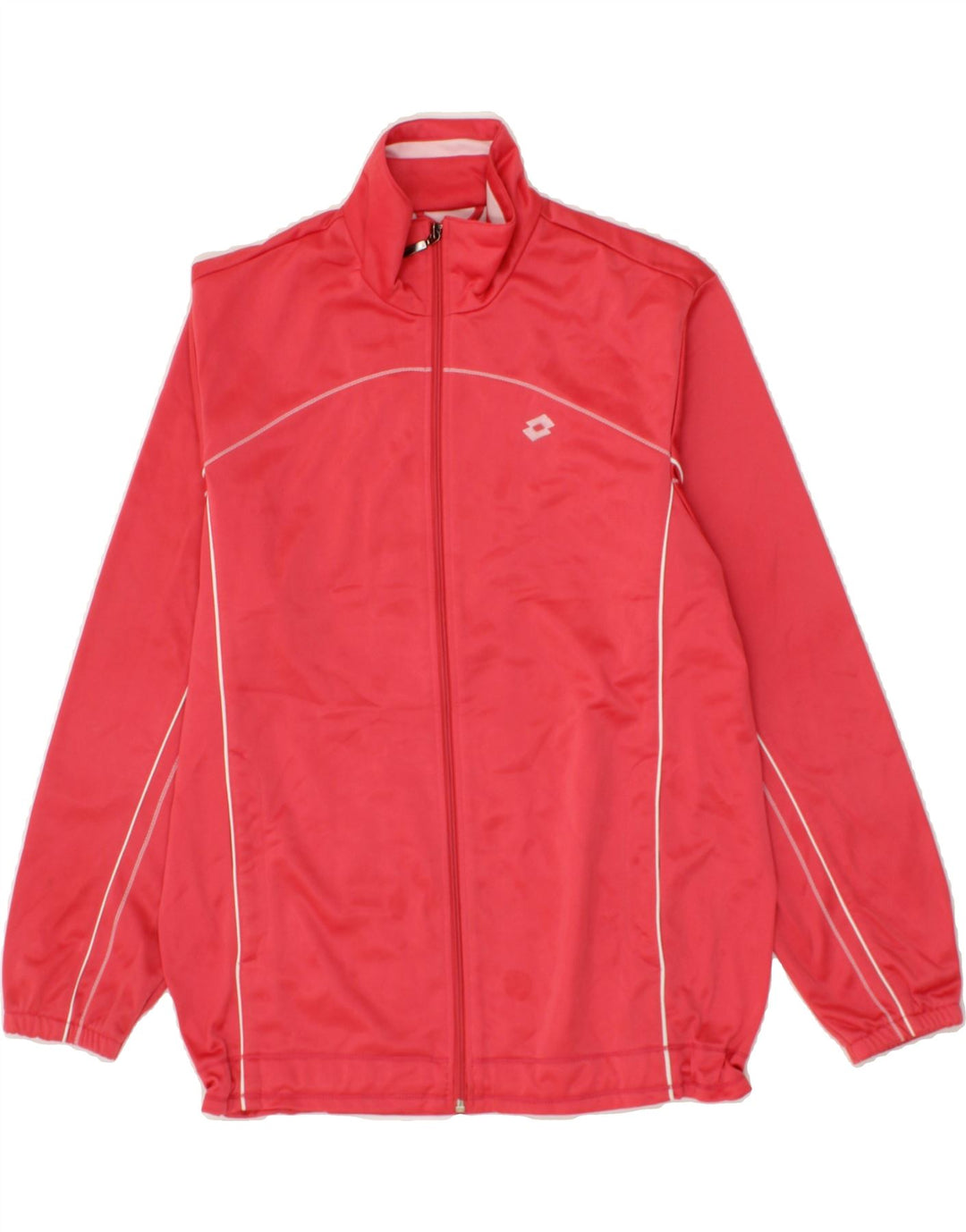 LOTTO Womens Tracksuit Top Jacket UK 16 Large Red Polyester Vintage Lotto and Second-Hand Lotto from Messina Hembry 