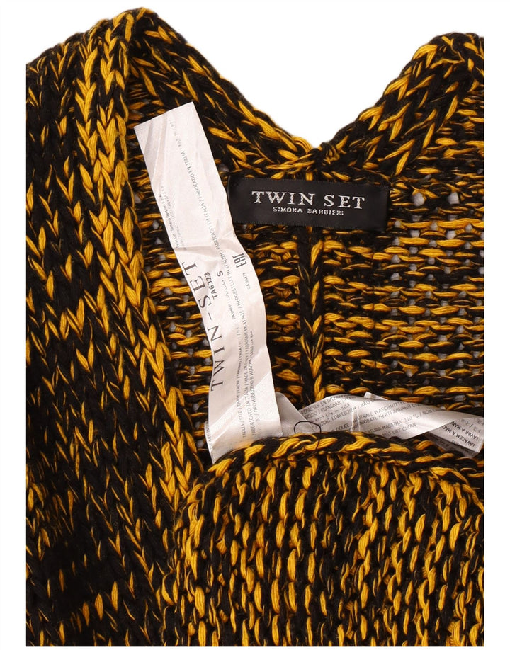 Twinset Femme Cardigan Oversize Pull UK 10 Petit Jaune Polyamide