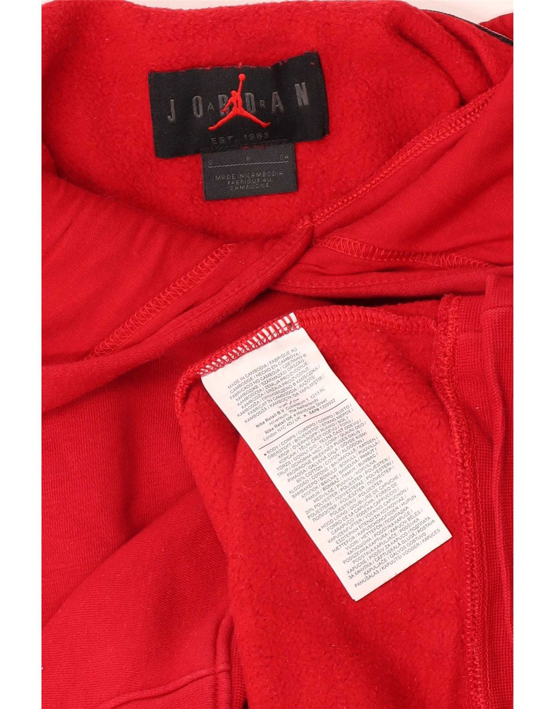 Jordan Pull à capuche pour homme Petit coton rouge
