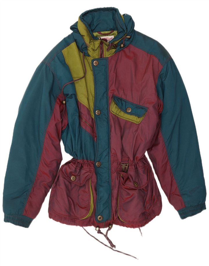 Silvy Veste de ski à capuche pour homme IT 52 XL Bleu Colorblock Polyester