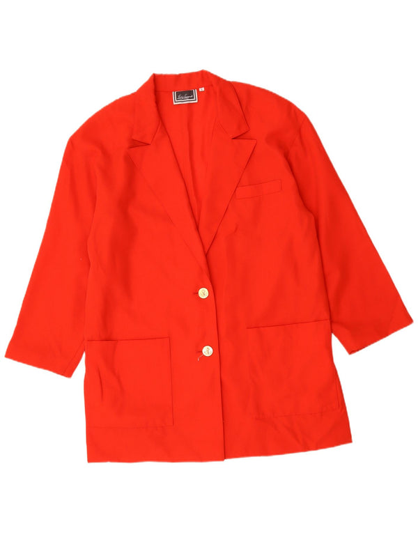 LUISA SPAGNOLI Veste blazer surdimensionnée à 2 boutons pour femme UK 10 Petit Rouge