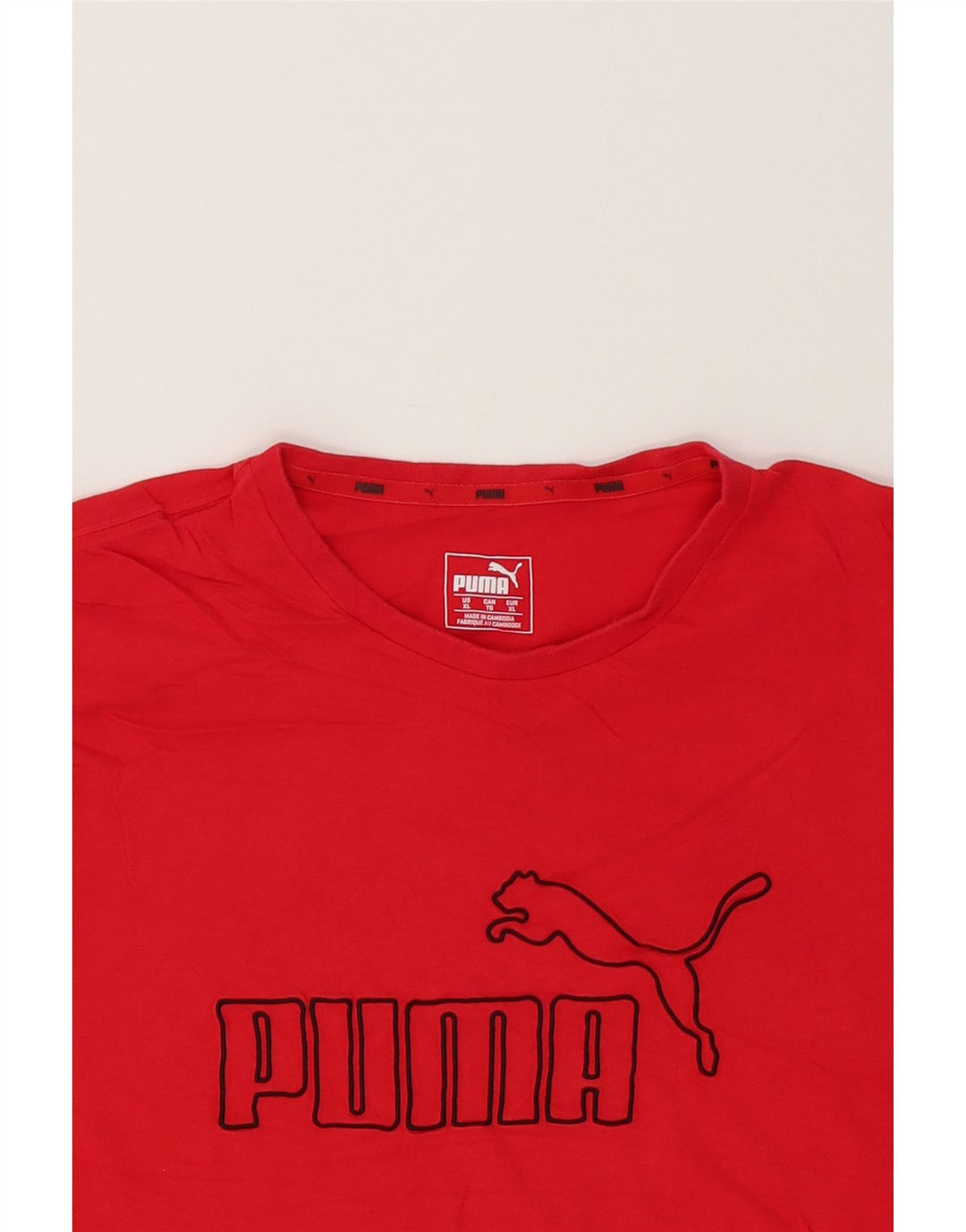 PUMA Mens Graphic T-Shirt Top XL Red Cotton Vintage Puma and Second-Hand Puma from Messina Hembry 
