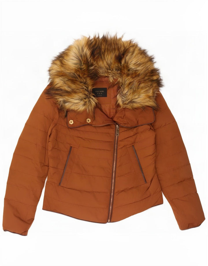 Zara Veste matelassée pour femme UK 14 Polyester marron moyen