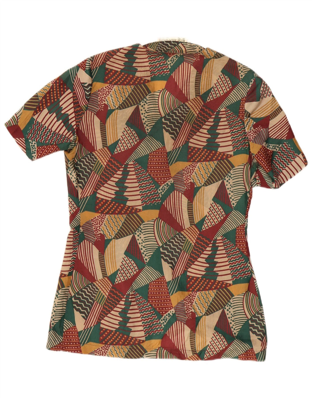 vintage Femme Chemise Blouse IT 42 Moyen Multicolore Géométrique