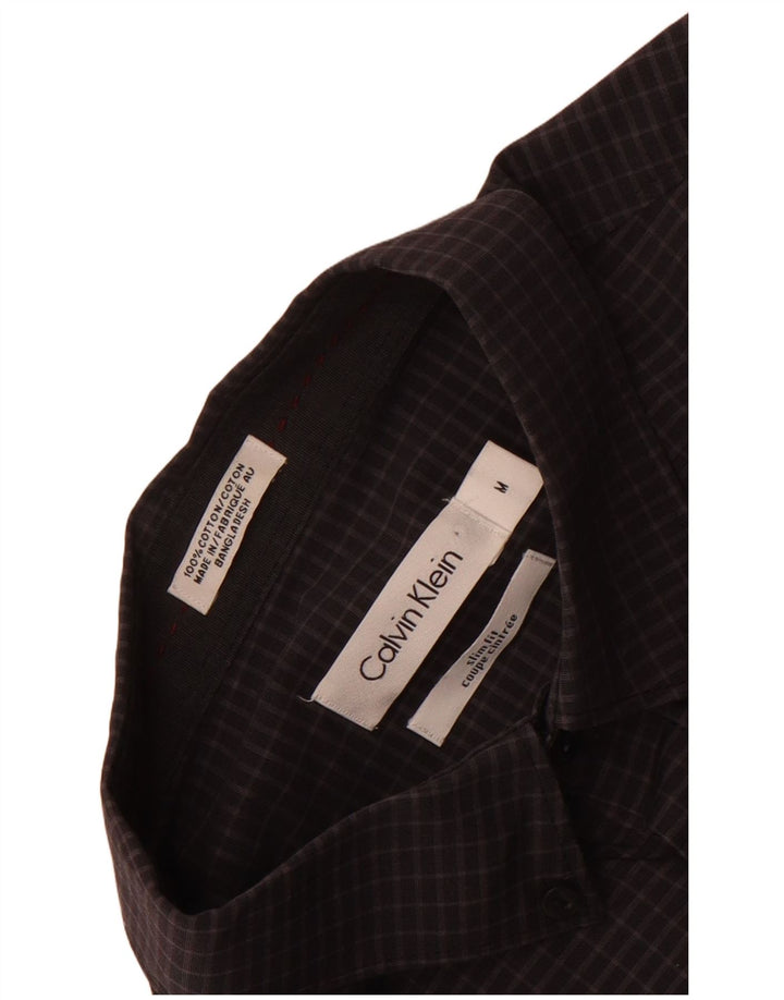 Calvin Klein Chemise Slim Fit Homme Gris Moyen à Carreaux Coton