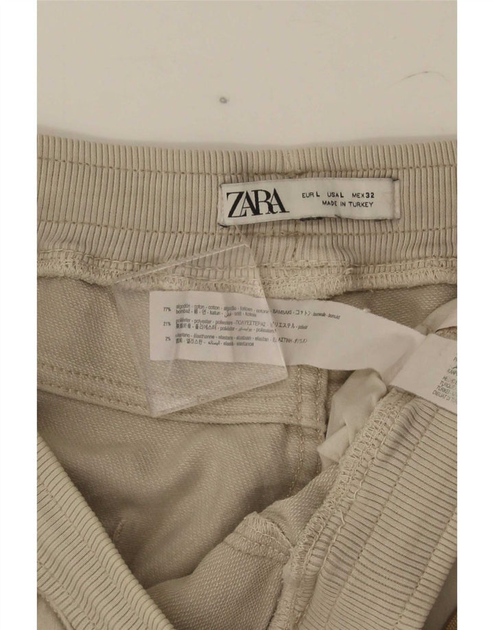 Zara Short Cargo Homme Large W32 Coton Beige