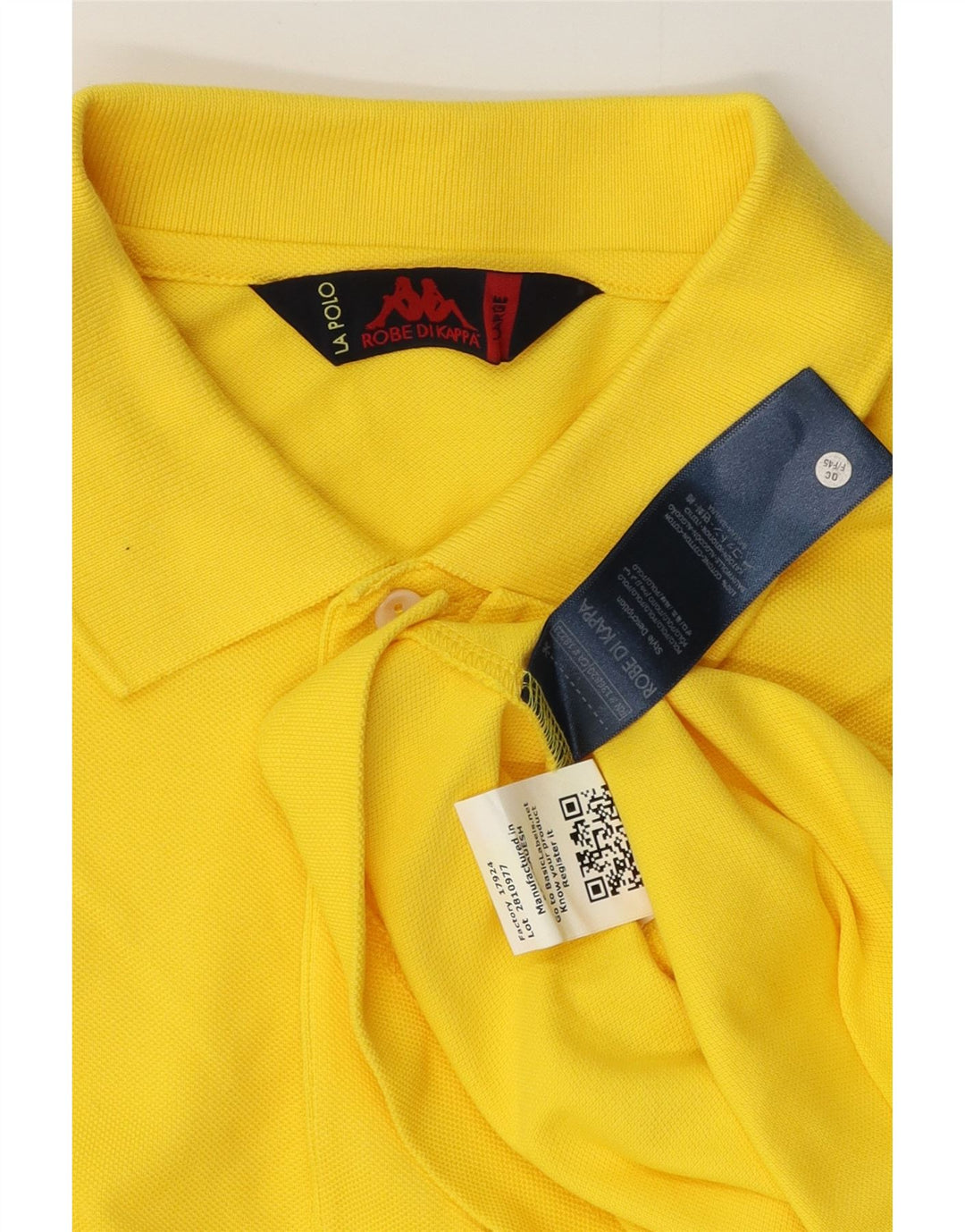 KAPPA Polo Homme Large Jaune Coton