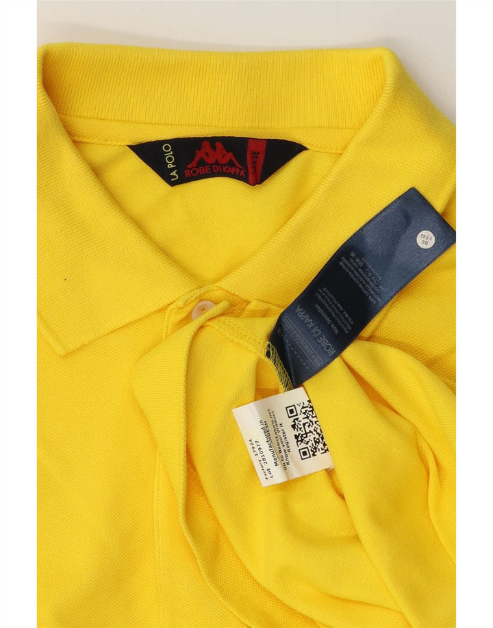 KAPPA Polo Homme Large Jaune Coton